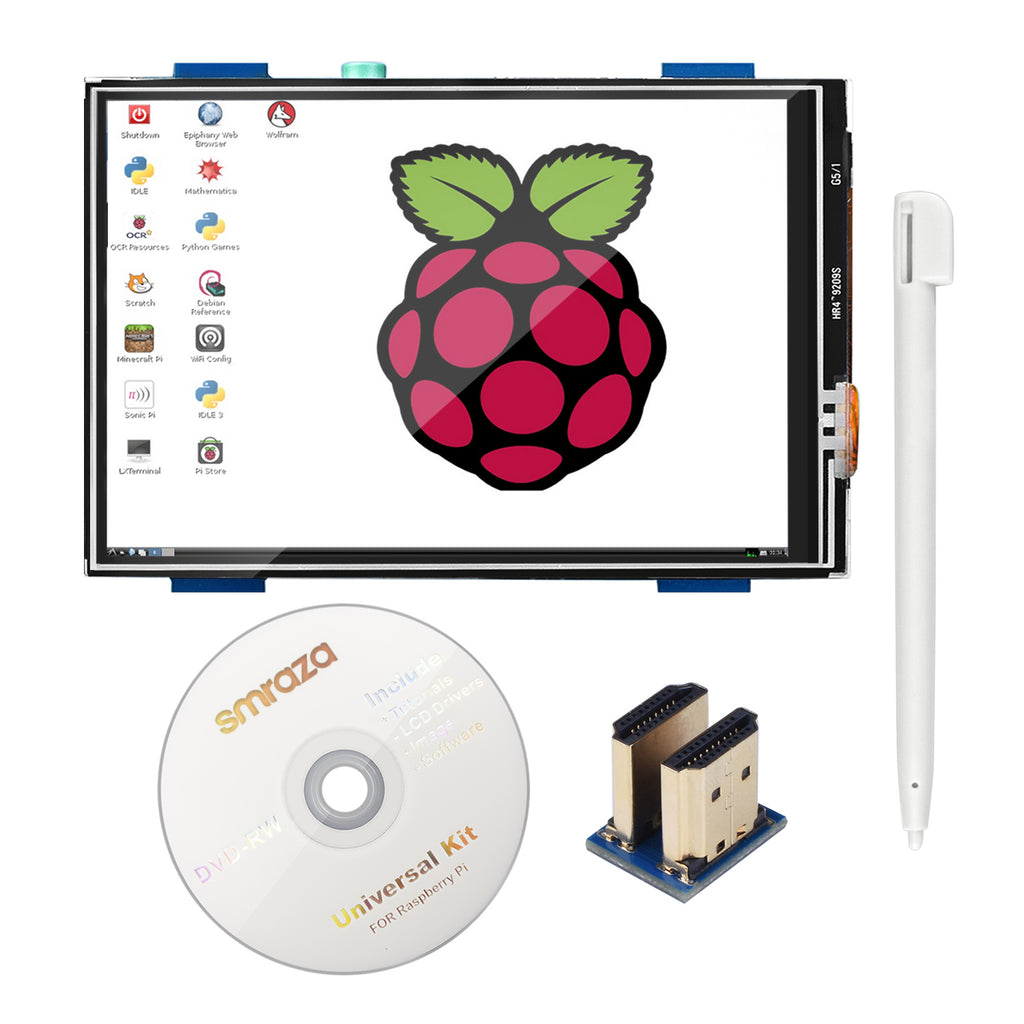 Smraza for Raspberry Pi 3 B+ TFT LCD Display, 3.5 Inch 480x320 TFT Touch Screen Monitor for Raspberry Pi 3 Mode B B+ A+ A SPI Interface with Touch Pen (3.5 inch HDMI RPI Screen)-SMP03