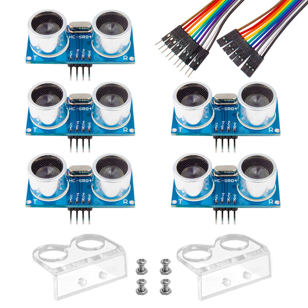 Smraza 5pcs Ultrasonic Module HC-SR04 Distance Sensor with 2pcs Mounting Bracket for Arduino MEGA R3 Mega2560 Duemilanove Nano Robot XBee ZigBee S03