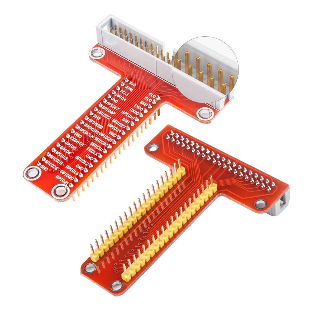 Raspberry Pi 5 4B Compatible T-Type GPIO Breakout Board + 40pin Cable ...