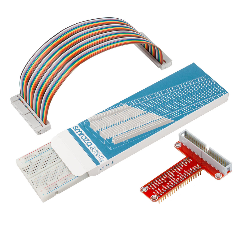 Smraza T Type GPIO Breakout board, Jumper Wires, 830 Points Breadboard for Raspberry Pi 3, 2, Model B-S11