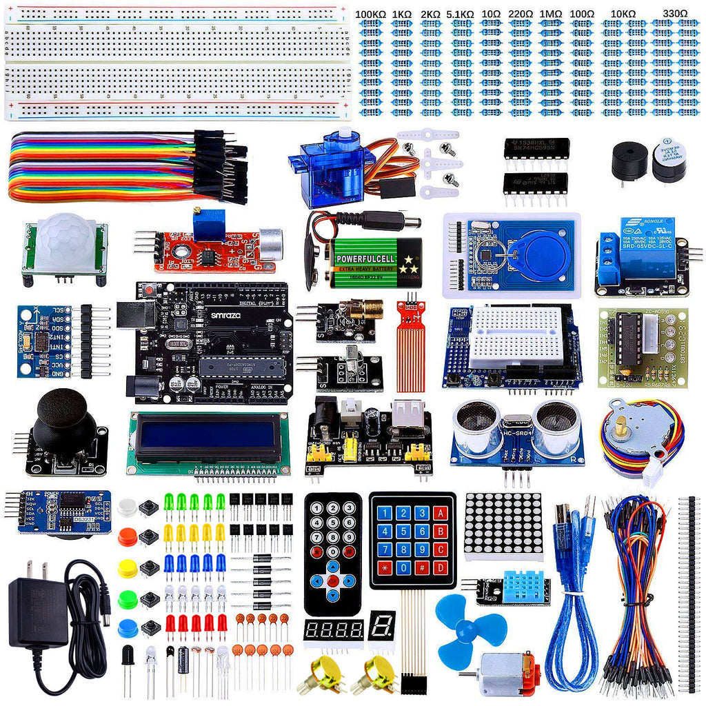 Smraza Ultimate Starter Kit for Arduino R3 Project with Tutorial, 200pcs Components Compatible with Arduino Mega2560 (67 Items)-S31