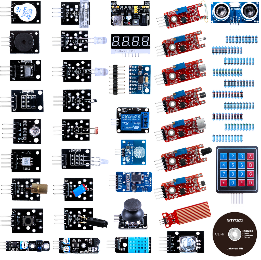 Smraza 37 in 1 Sensor Modules Kit with Tutorial Compatible with Arduino R3 MEGA2560 Nano-S45