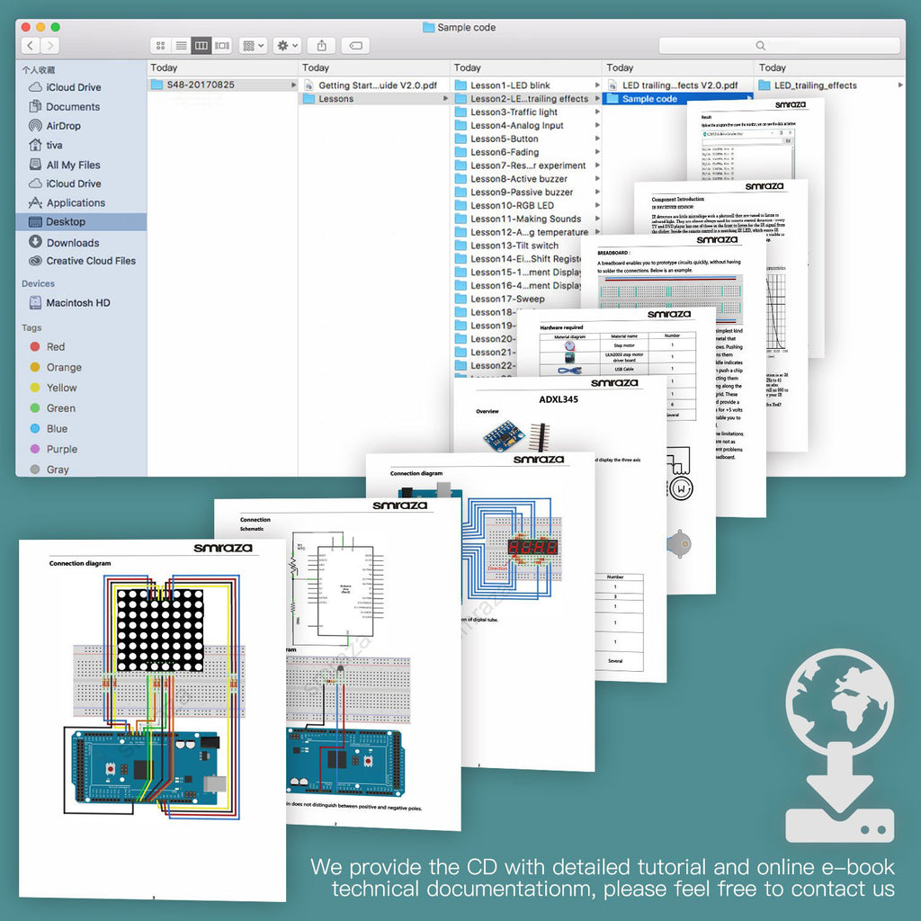 Smraza Complete Starter Kit for Arduino Mega 2560 with Tutorial, LCD16 ...