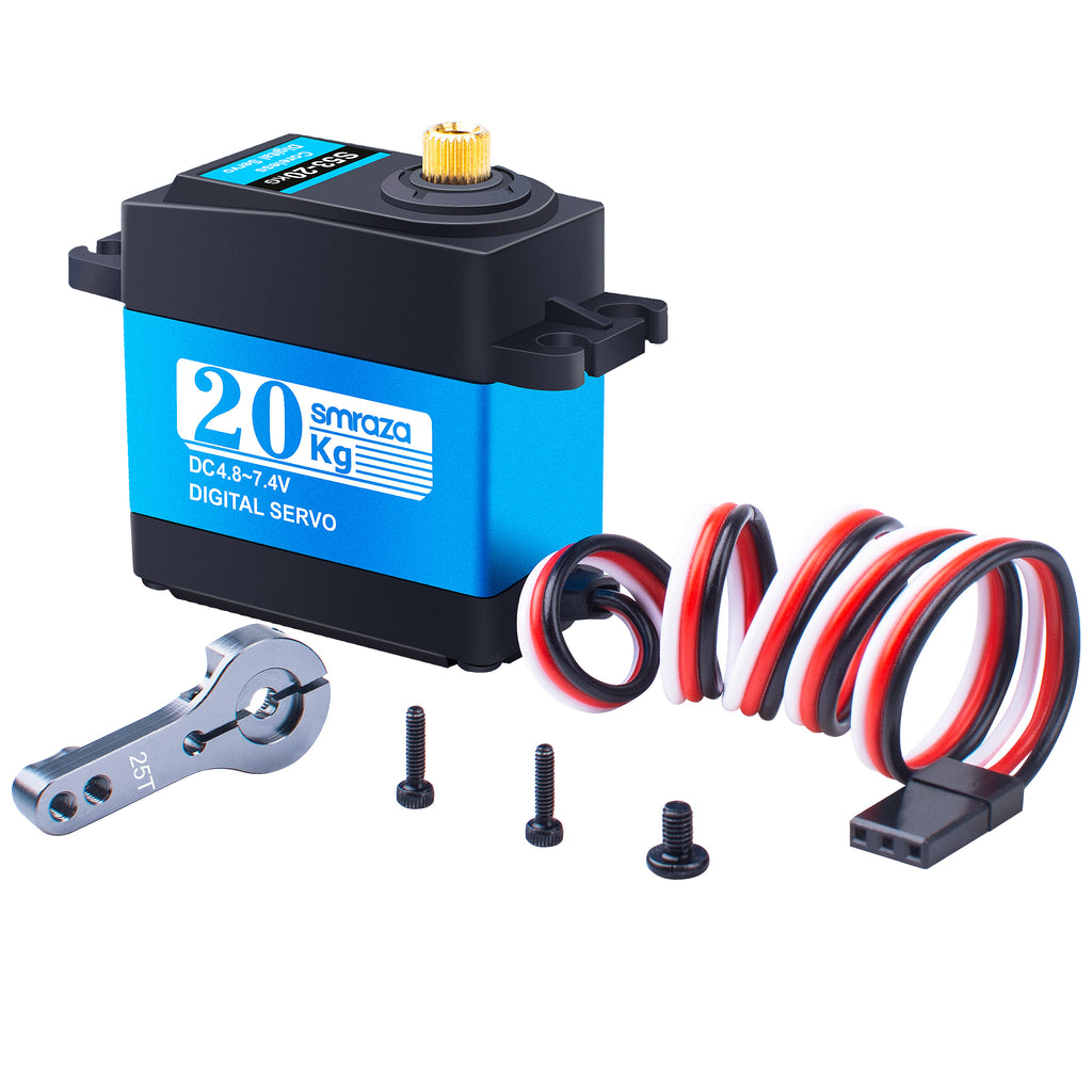Smraza 20KG Digital Servo Motor Full Metal Gear Steering Gear with 20kg High Torque Waterproof for RC Robot Arm Car Boat Model DIY DS3218, Control Angle 270°-S53