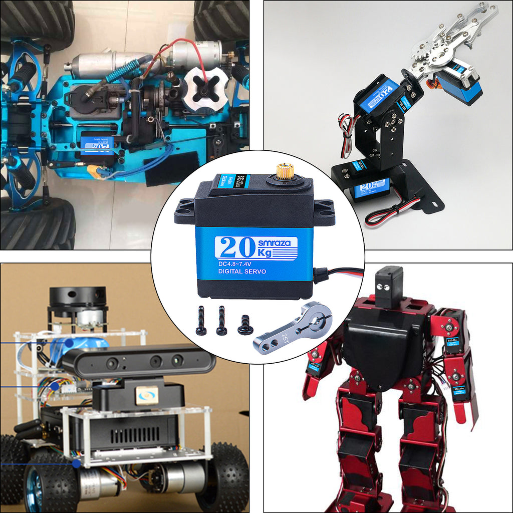 Miuzei 20KG Servo Motor High Torque RC Servo Metal Gear Waterproof for R/C  Model DIY Car Robot, DS3218, Control Angle 270°