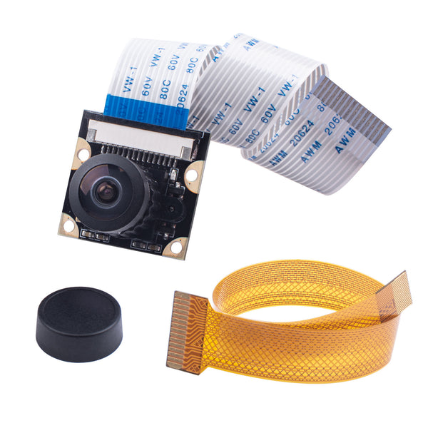 Smraza Raspberry Pi 4 Camera Module 5 Megapixels 1080p OV5647 Sensor Adjustable Focus Wide Angle Fish-Eye Camera Lenses Webcam Video for Raspberry Pi 4 Model B/Pi 3 B+, 3 B, 2 B, Zero-SM39