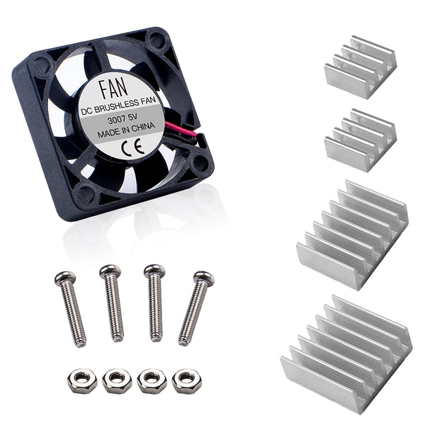 Roll over image to zoom in Smraza Raspberry Pi 3 B+ Cooling Fan DC 5V with 3 Pcs Aluminum Heatsinks for Raspberry Pi 3b, 2b, Pi Model B+-SW23