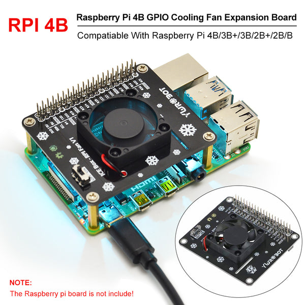 Raspberry Pi GPIO Cooling Fan Expansion Board  with LED Compatible for Raspberry Pi 4B/3B+/3B