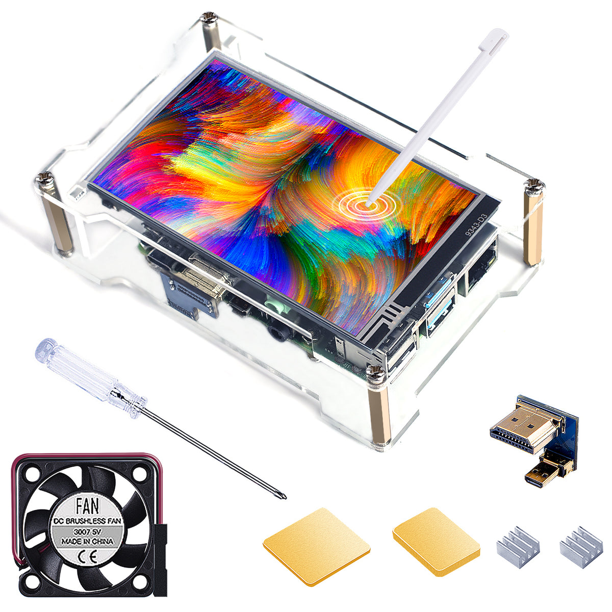 Smraza Raspberry Pi 4 Touchscreen Case, with Cooling Fan 4 inch Touch ...